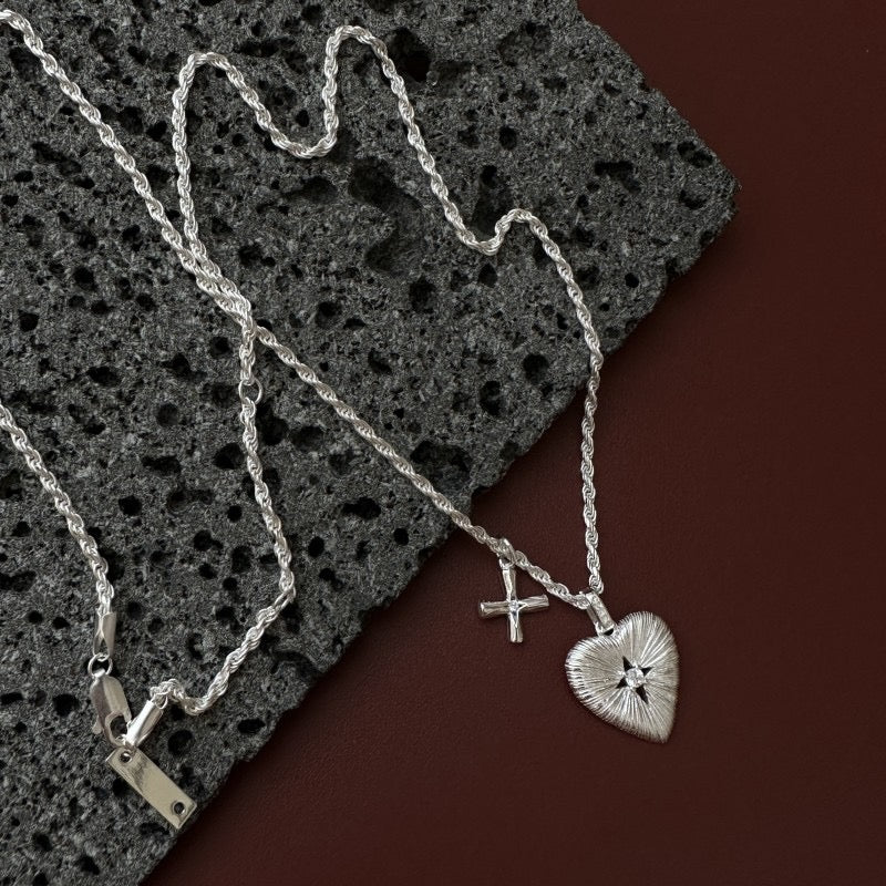 Necklace Heart Cross