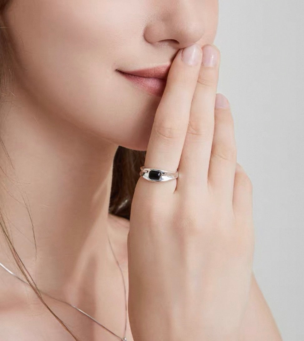 Ring Black Agate