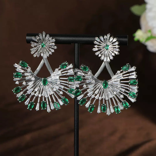 Earring Ginkgo Emerald