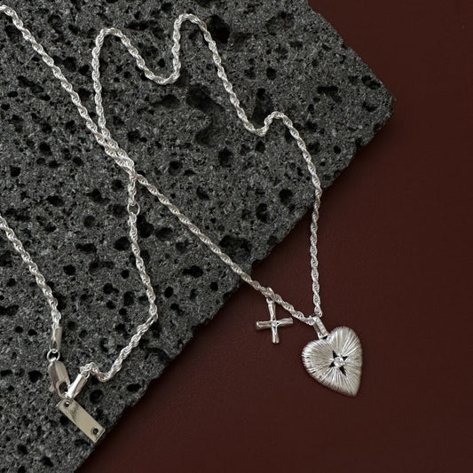 Necklace Heart Cross
