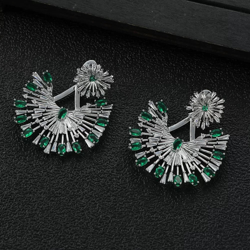Earring Ginkgo Emerald